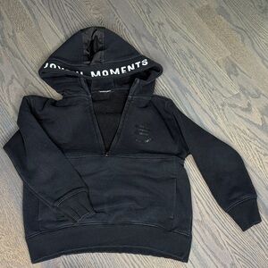 Black Hoodie with Text Detail